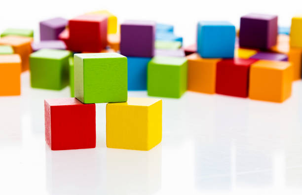 istock Pyramid of blocks on white background 1179502515