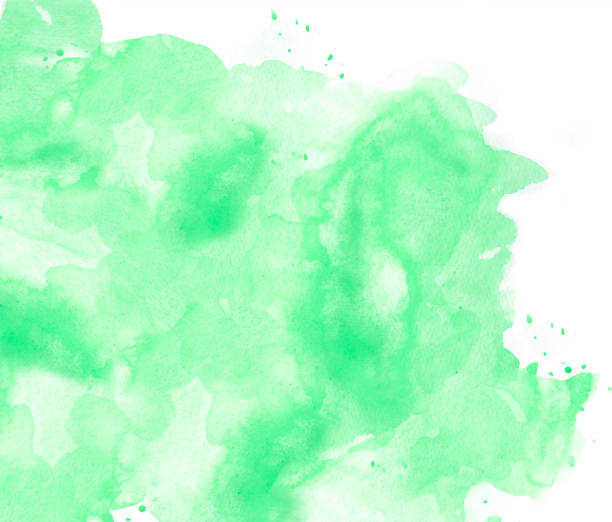 istock Green watercolor background with splashes 1179505222