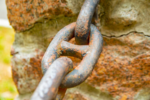 istock Links of the forged iron chain. 1179506904
