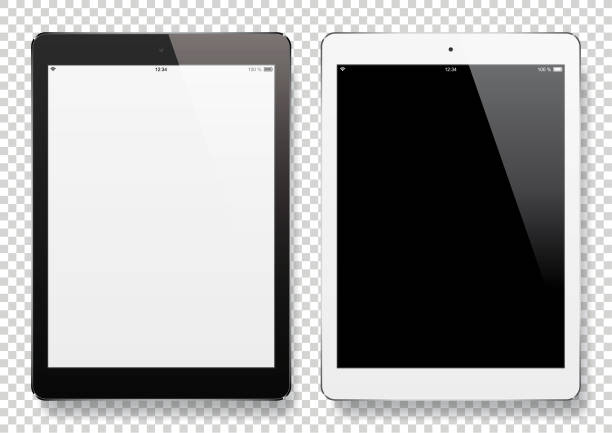 digitale tablets mit leerem bildschirm - tablet stock-grafiken, -clipart, -cartoons und -symbole