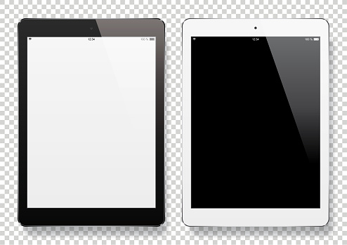 Digital Tablets with blank screen. Eps10 vector illustration with layers (removeable) and high resolution jpeg file included (300dpi).