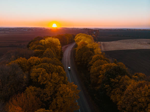 istock aerial view of autumn highway in forest copy space 1179510165