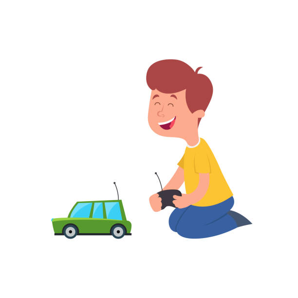 Boy With A Radiocontrolled Car Stock Illustration - Download Image Now -  Boys, Car, Child - iStock