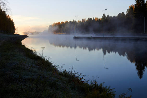 autumn morning at Saimaa canal, Lappeenranta Finland autumn morning at Saimaa canal, Lappeenranta Finland lappeenranta stock pictures, royalty-free photos & images