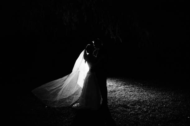 istock silhouette of a bride and groom 1179516204