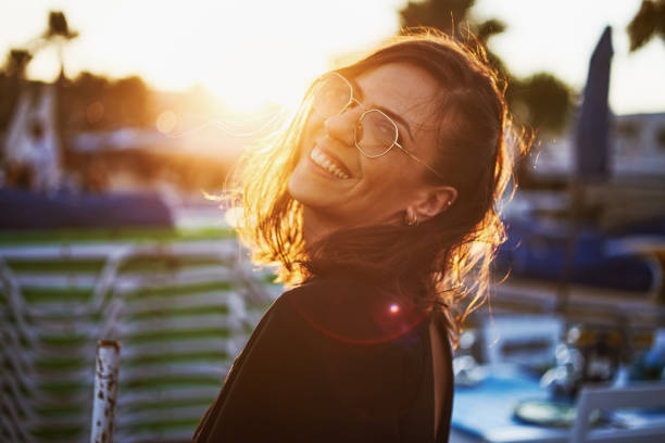 Woman looking at camera with smile on her face