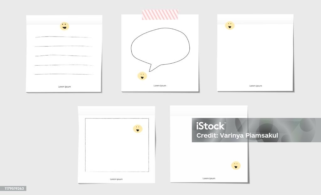 White Post Note Sticker Paper With Smile Pattern Blow Sticky Notes With ...