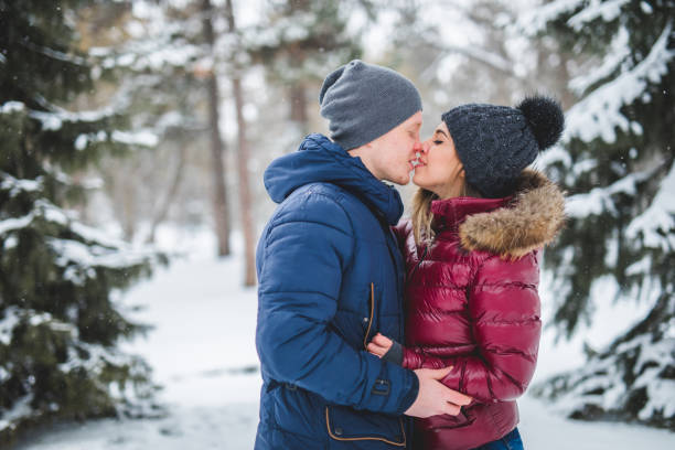 istock Couple in love on snow 1179523564