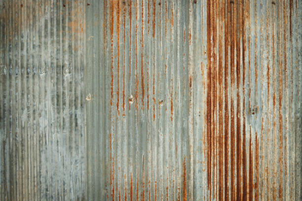 Old zinc wall texture background, rusty on galvanized metal panel sheeting. Old zinc wall texture background, rusty on galvanized metal panel sheeting. corrugated galvanized metal wall surface texture stock pictures, royalty-free photos & images
