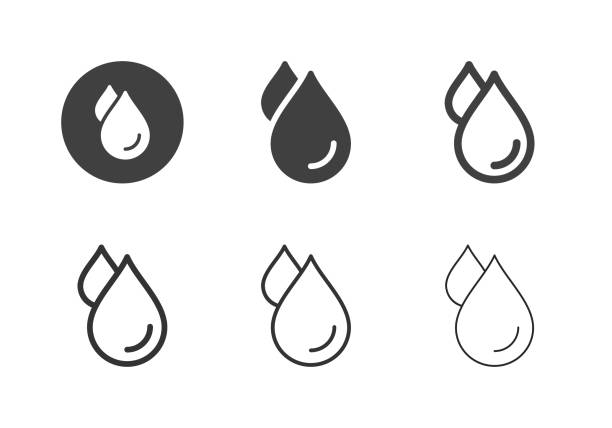 illustrazioni stock, clip art, cartoni animati e icone di tendenza di icone goccia d'acqua - serie multi - water