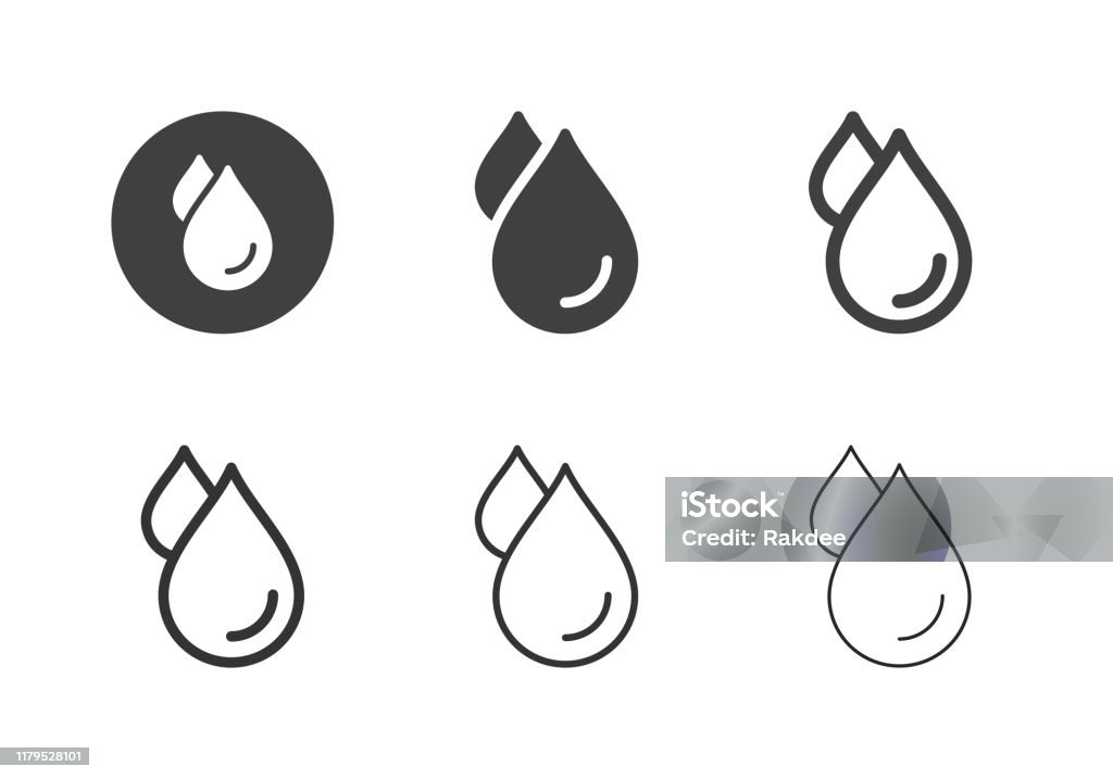 Water drop icons-multi serie - Royalty-free Pictogram vectorkunst