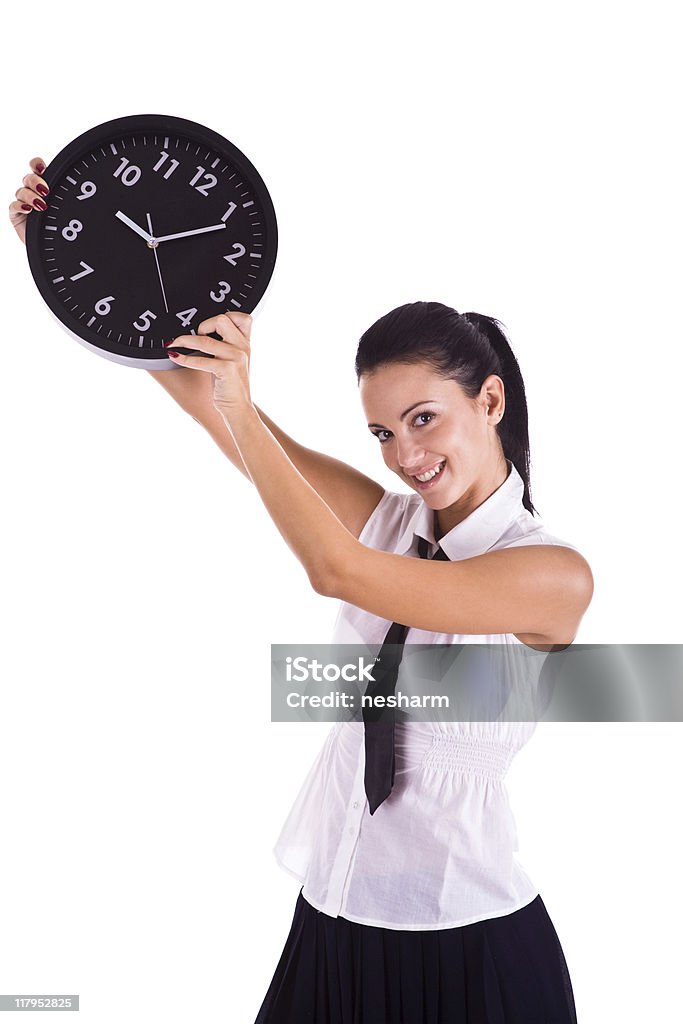 Empresaria sosteniendo el Reloj - Foto de stock de Adulto libre de derechos
