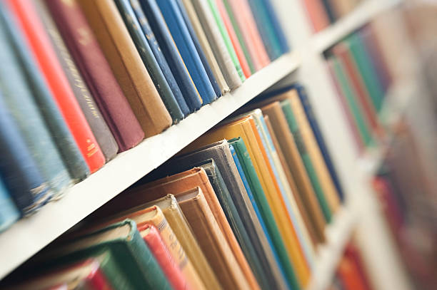 istock Books In Rows On Bookshelves 117952949