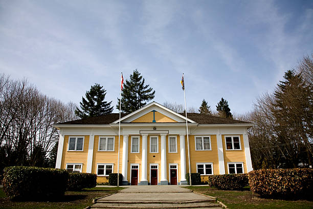 fort langley comunidad hall - langley fotografías e imágenes de stock