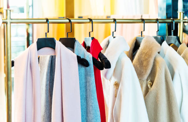 istock Winter clothes in modern clothing store 1179533398