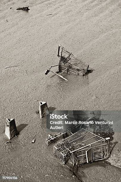 Obsolescenceverlassenen Einkaufswagen Im Nassen Sand Stockfoto und mehr Bilder von Einkaufen