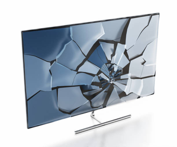 istock LCD TV with cracked screen isolated on white 1179555655