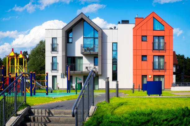 istock Modern colorful complex of apartment buildings 1179555896