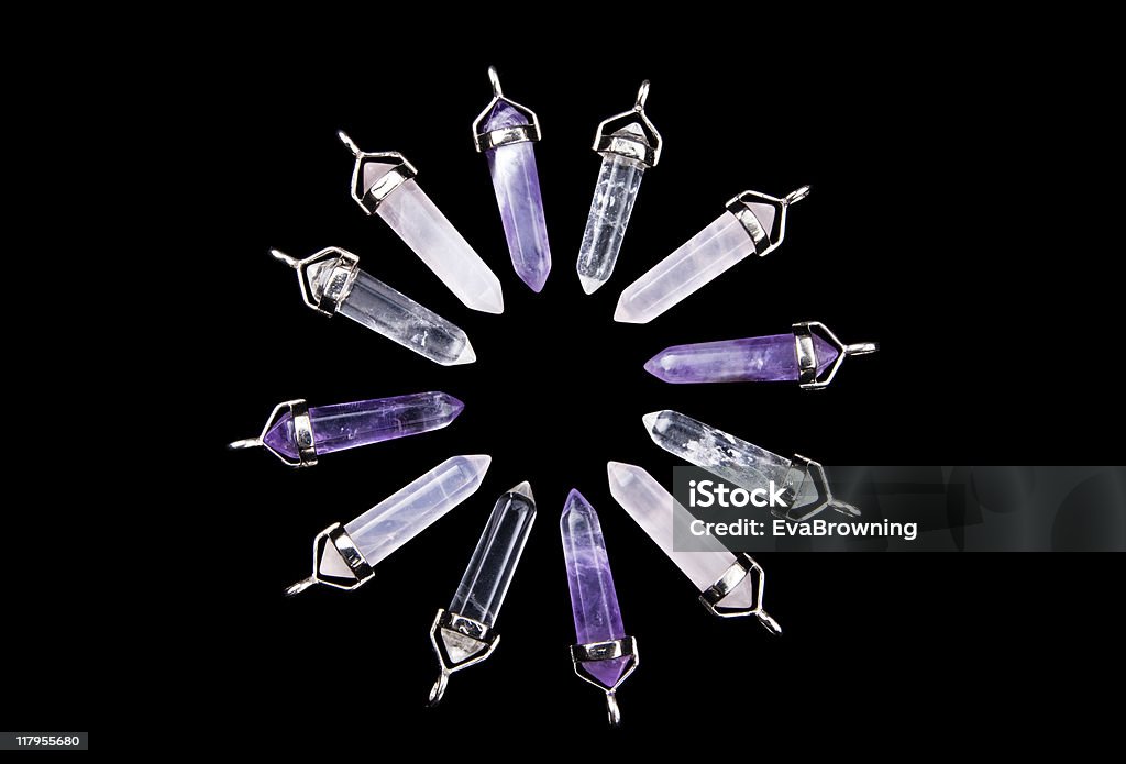 Quartz and Amethyst Points  Amethyst Stock Photo