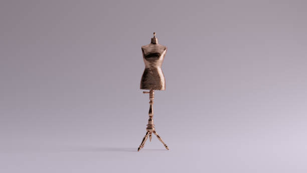 bronze judy schneider kleid form mannequin frontansicht - artists figure stock-fotos und bilder