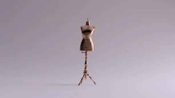 Bronze Judy Dressmakers Dress Form  Mannequin Front View 3d illustration 3d render