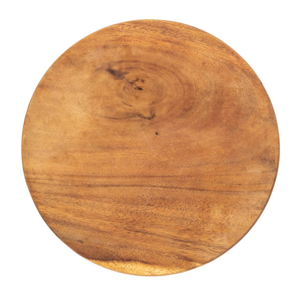 istock Top view Wooden cutting board isolated on a white background with clipping path 1179560947