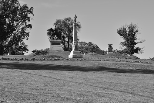 Cemetery hill at Gettsyburg the sight of the battle that took place from July 1-3 1863.