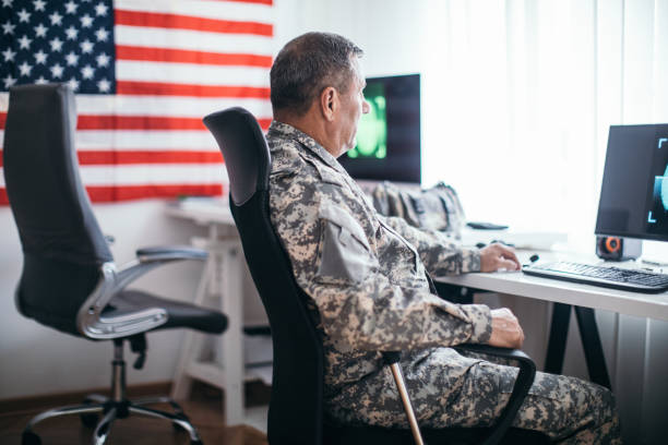 istock Army solider in the office 1179562348