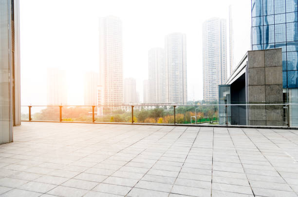 istock Pedestrian walkway outside the office buildin 1179562735