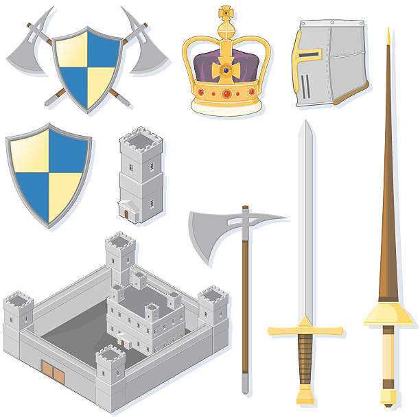 ilustrações, clipart, desenhos animados e ícones de medieval de armas - st edwards crown