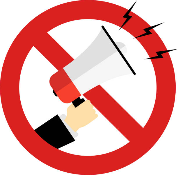 usage of megaphone prohibited in this area usage of megaphone is prohibited in this area spam meat stock illustrations