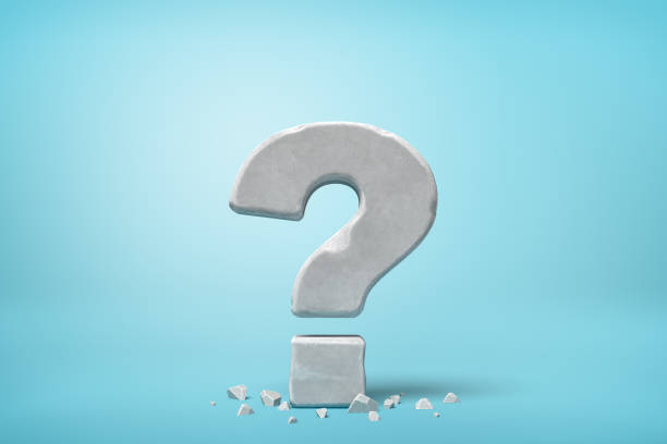 istock 3d rendering of stone concrete question mark on blue background 1179565831