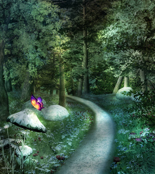 istock Pathway in the middle of the enchanted forest 1179567640