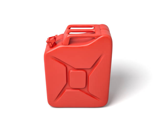 istock 3d rendering of red gas can isolated on white background. 1179568576