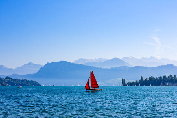 Sailing at Lake Lucerne, Lucerne, Switzerland