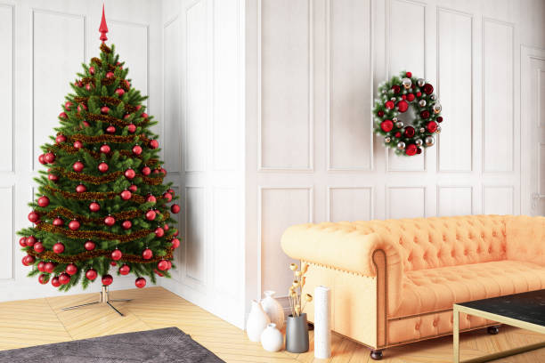 istock Living Room with Christmas Tree and Decoration 1179571753