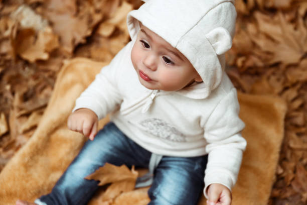istock Sweet baby in autumn forest 1179573534
