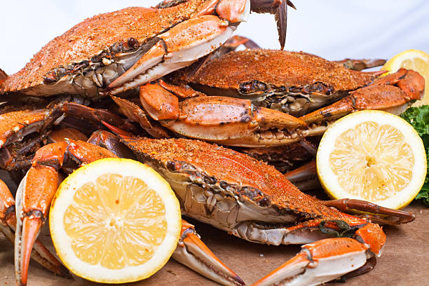 Steamed Crabs  crabbing stock pictures, royalty-free photos & images