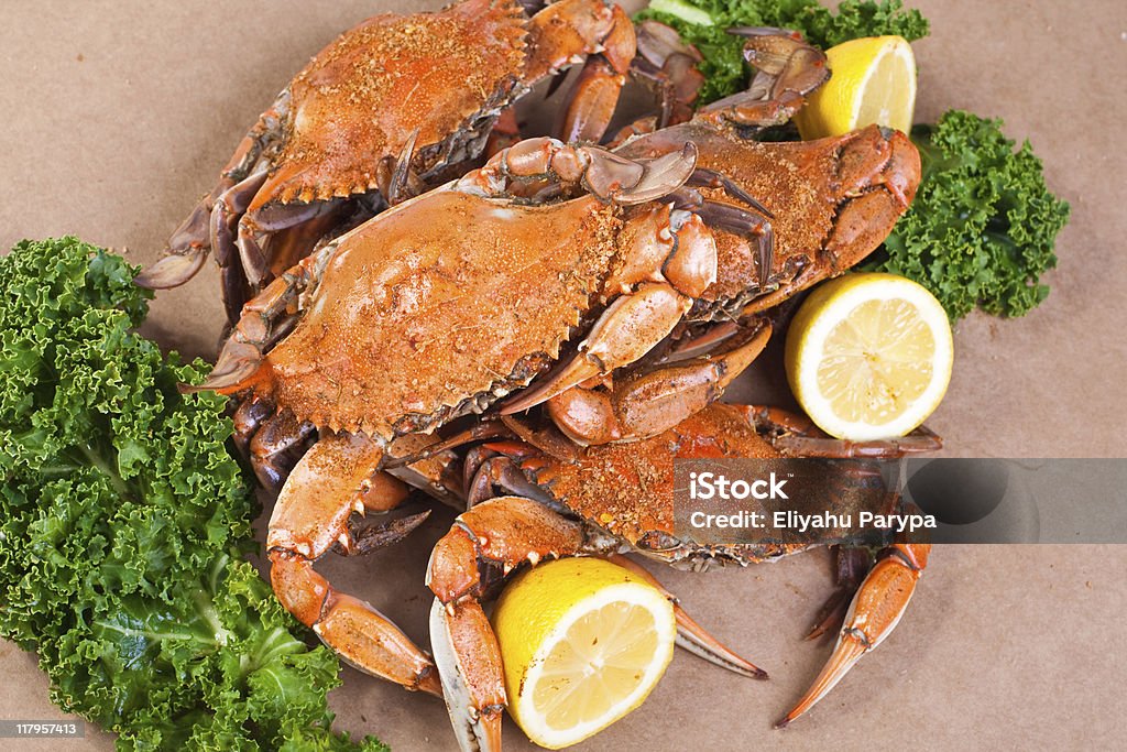 Crabes cuits à la vapeur - Photo de Aliment libre de droits