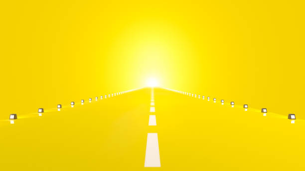 istock Yellow road That has bright light at the destination 1179575015