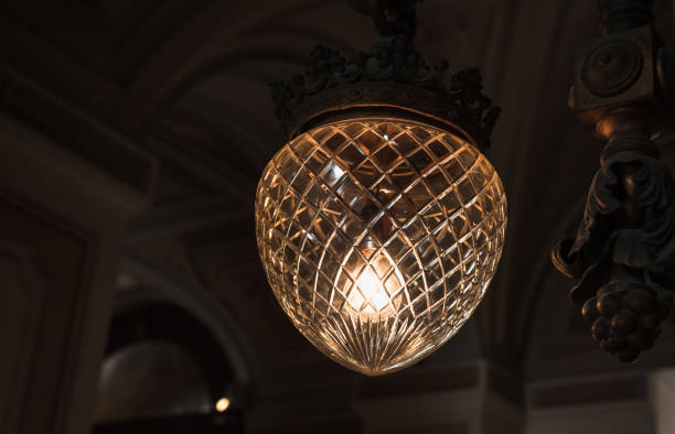 istock Vintage chandelier with crystal glass 1179580057