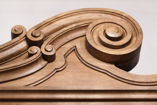 istock Carved decorative element of vintage cabinet 1179580115