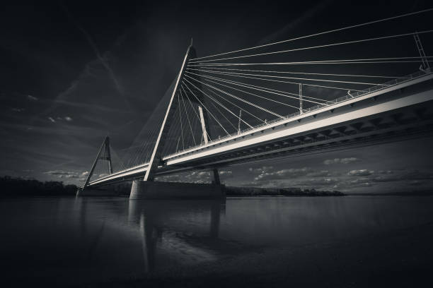 Megyeri bridge, Budapest, Hungary stock photo
