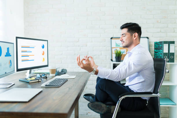istock Freelance Sales Professional Practicing Yoga 1179581807