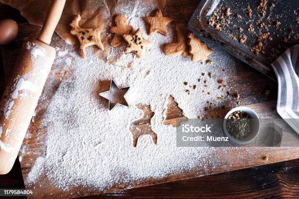 Homemade Christmas Cookies Stock Photo - Download Image Now - Christmas, Cookie, Bakery