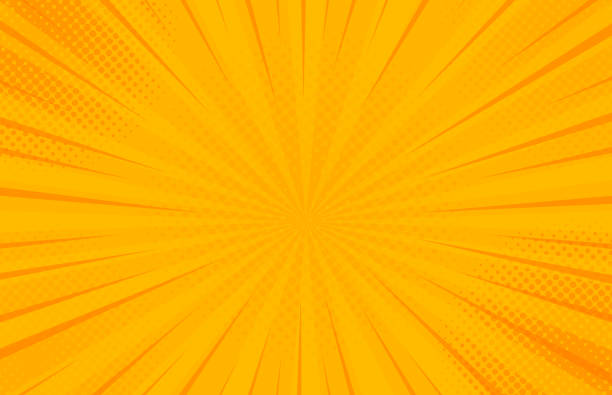 ilustraciones, imágenes clip art, dibujos animados e iconos de stock de vintage pop art fondo amarillo. ilustración vectorial de banner - amarillo color