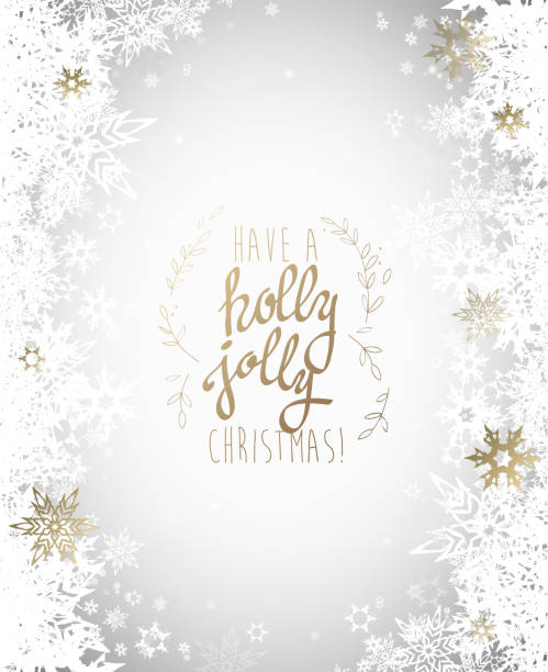 Christmas light vector background illustration with snowflakes and golden Merry Christmas text vector art illustration
