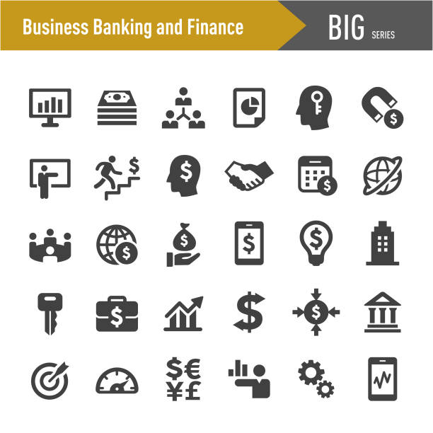 bildbanksillustrationer, clip art samt tecknat material och ikoner med business banking och ekonomi ikoner-big series - bank meeting