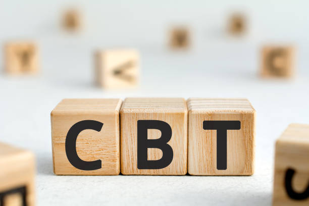 cbt - acronym from wooden blocks with letters - behavioral problems imagens e fotografias de stock