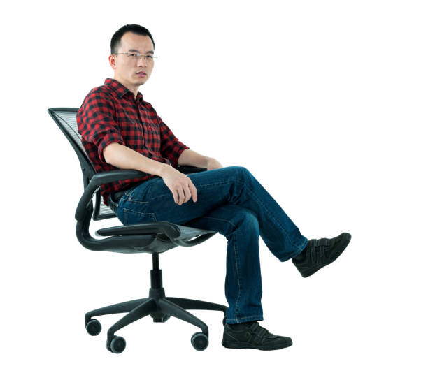 Man sitting on office chair.
